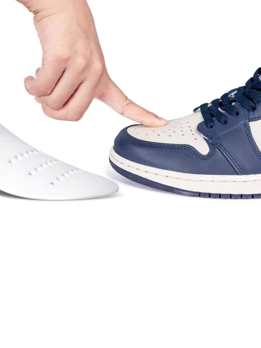 1 Pair Unisex Minimalist White Shoe Shields, Wrinkle Protection Sports Shoe Toe Protectors For Men & Women